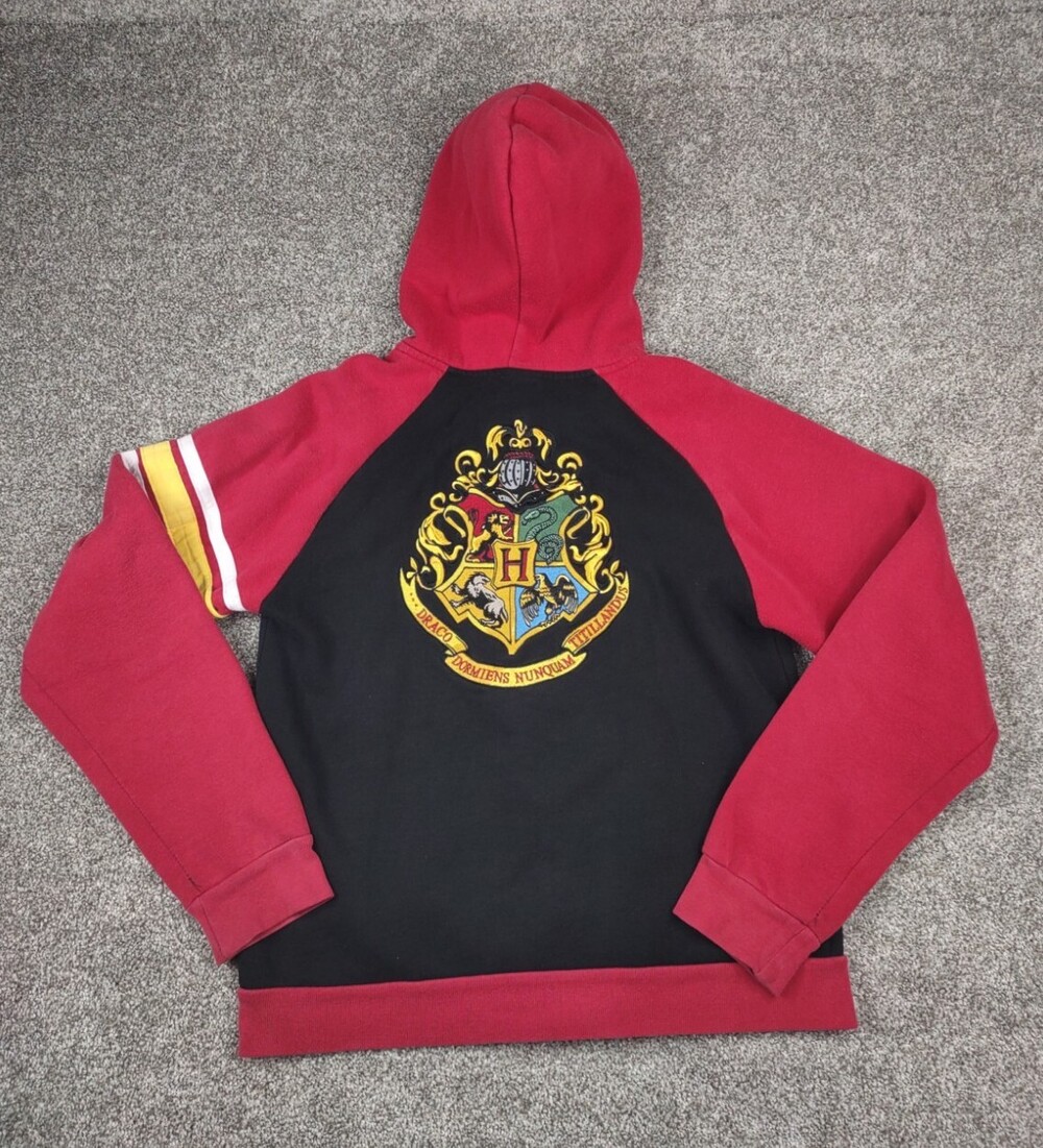 Harry Potter Hogwarts Hoodie Men Small Black Red Sweatshirt Universal Studios
